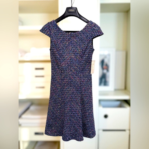 Shoshanna EUC Sz 0 Beautiful Multi-Colored Tweed Patterned Mini Dress (0578) - Picture 2 of 14